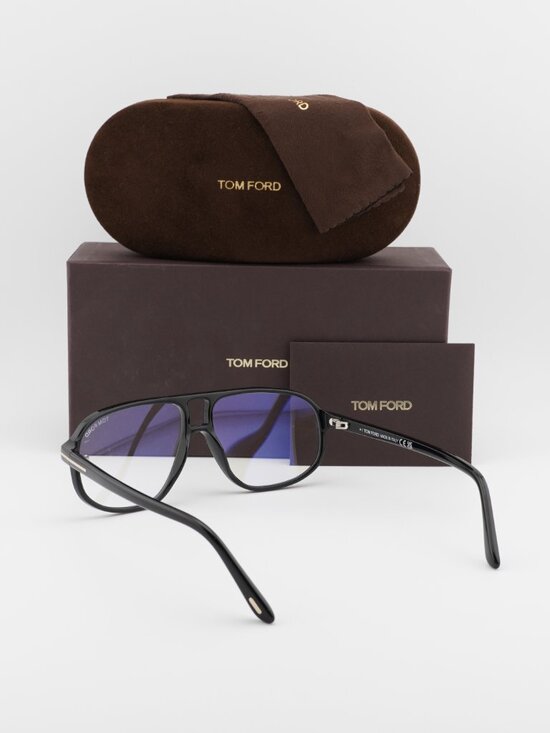 Tom Ford FT6082-B 001 Aviator Eyeglasses 57mm - Black / Blue Light Block main image 5